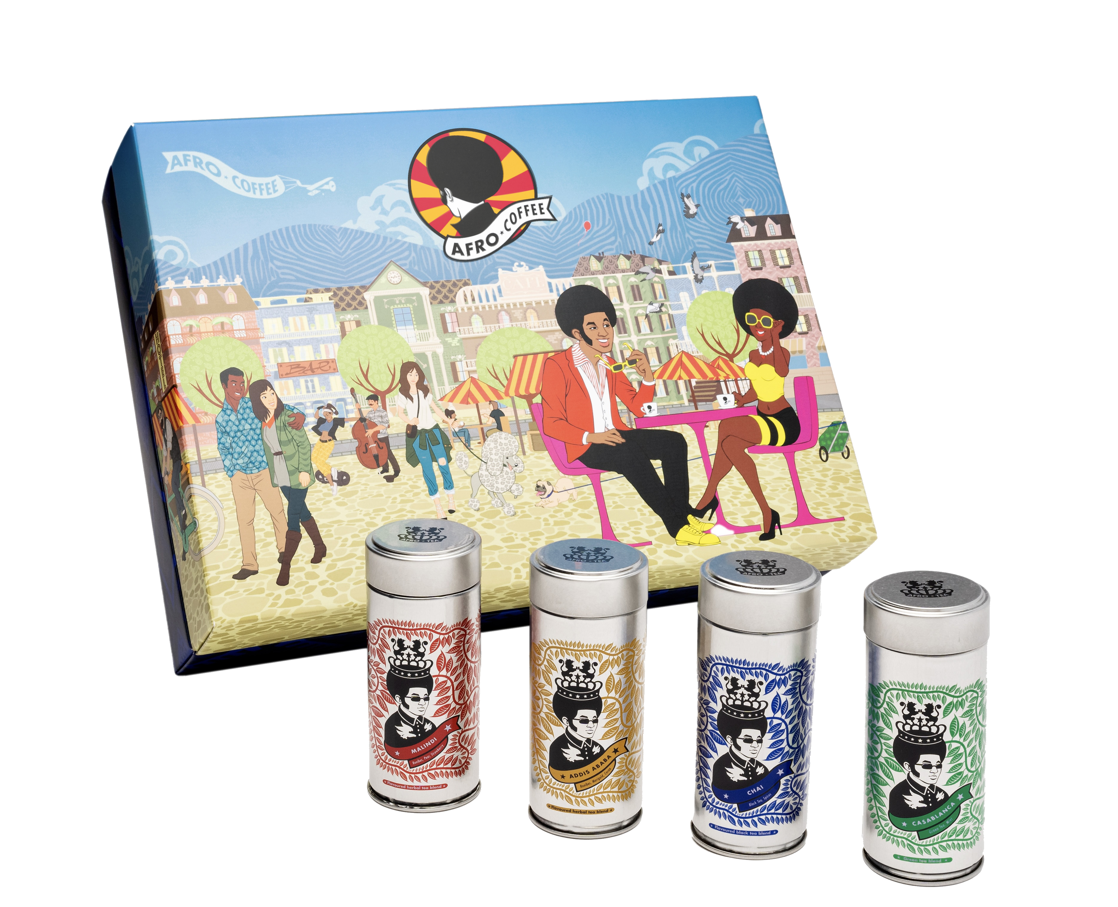 Giftbox Afro Tea Tins