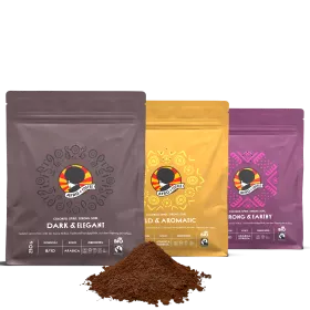 Trial Set ground Coffee, Organic, Fairtrade 3x 250g Trial Set ground Coffee, Organic, Fairtrade 3x 250g