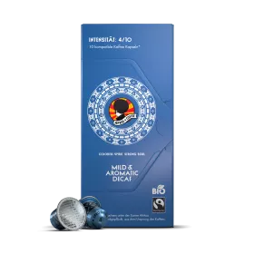 Mild & Aromatic DECAF Organic, Fairtrade Coffee Capsules 10 pcs
