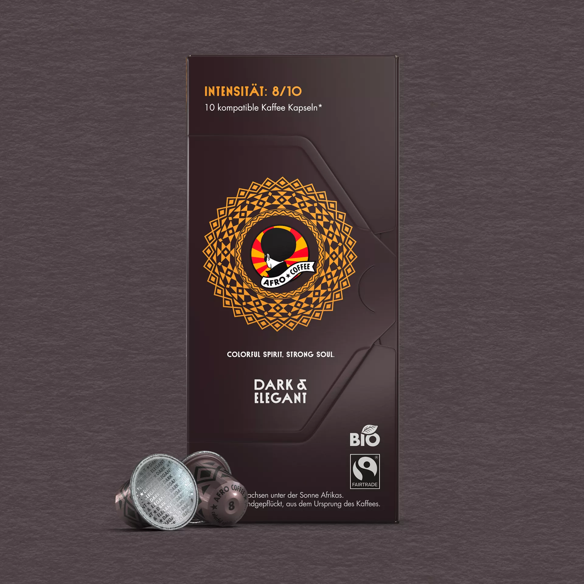 Dark & Elegant Kaffeekapseln, Bio, Fairtrade 10 Stück