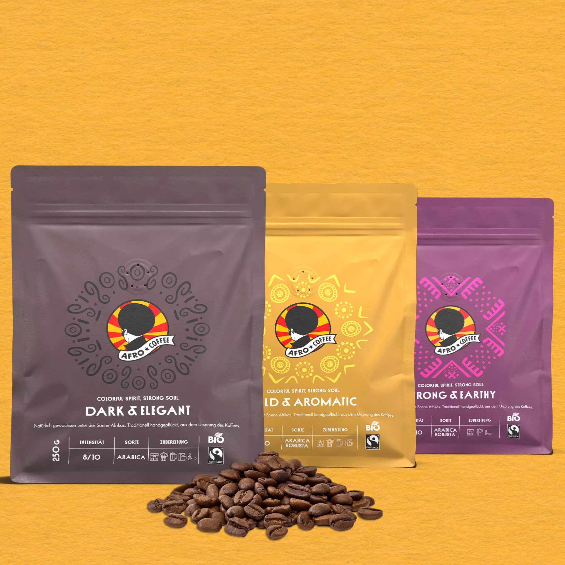 Probierset Kaffeebohnen, Bio, Fairtrade 250g