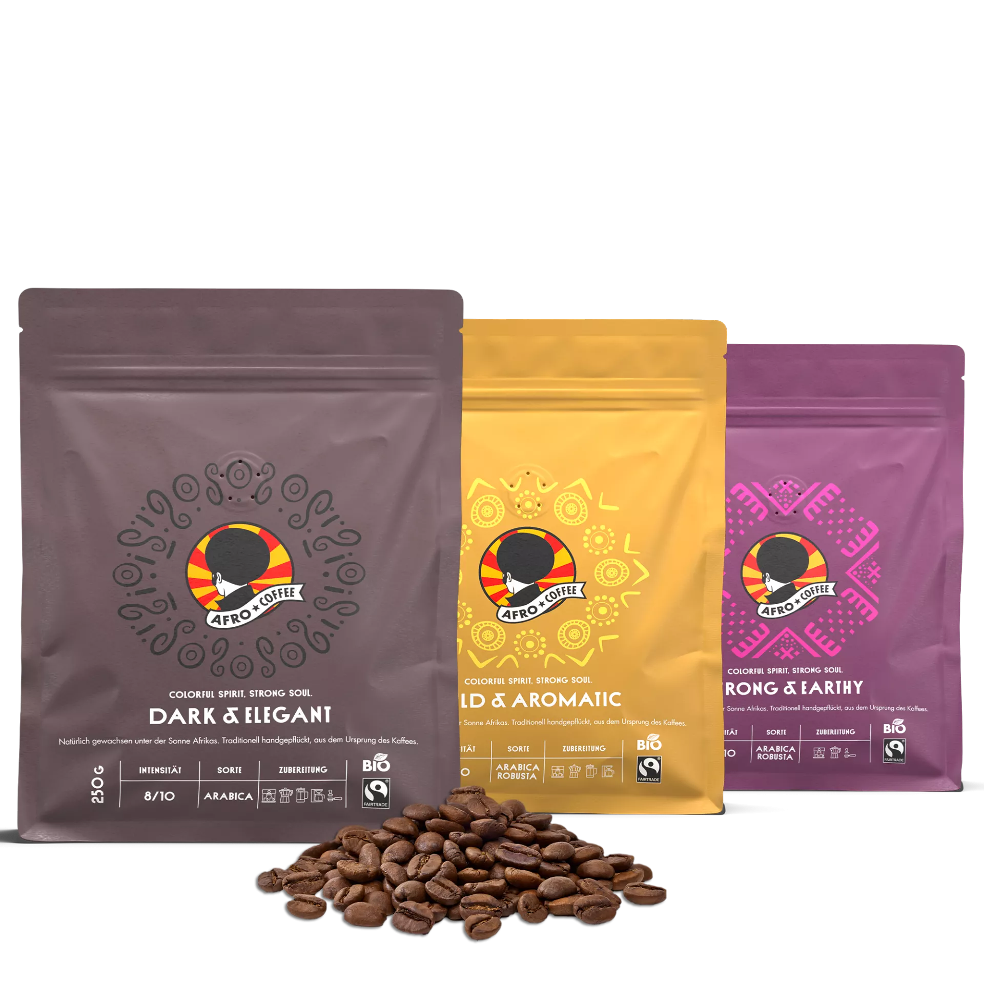 Probierset Kaffeebohnen, Bio, Fairtrade 250g