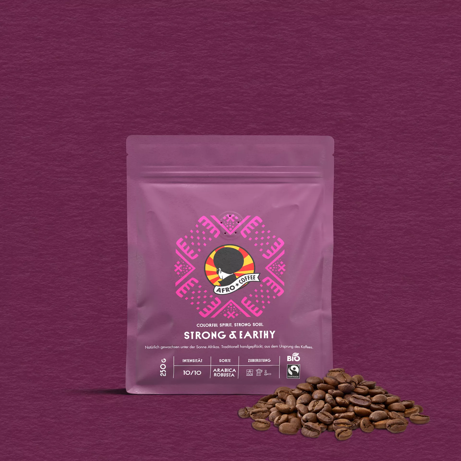 Strong & Earthy Kaffeebohnen, Bio, Fairtrade 250g