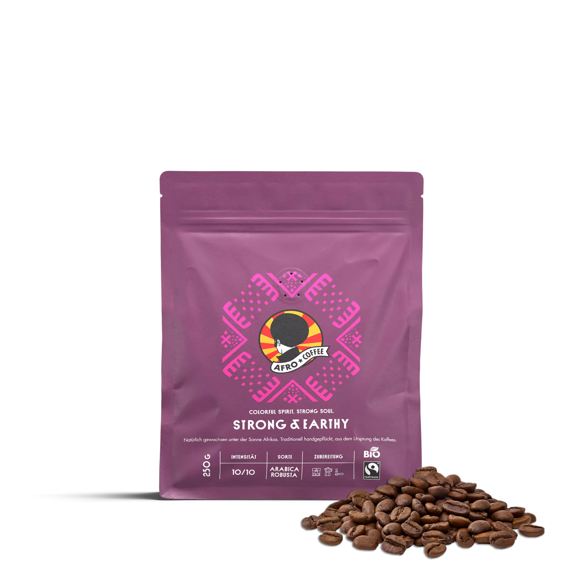 Strong & Earthy Kaffeebohnen, Bio, Fairtrade 250g