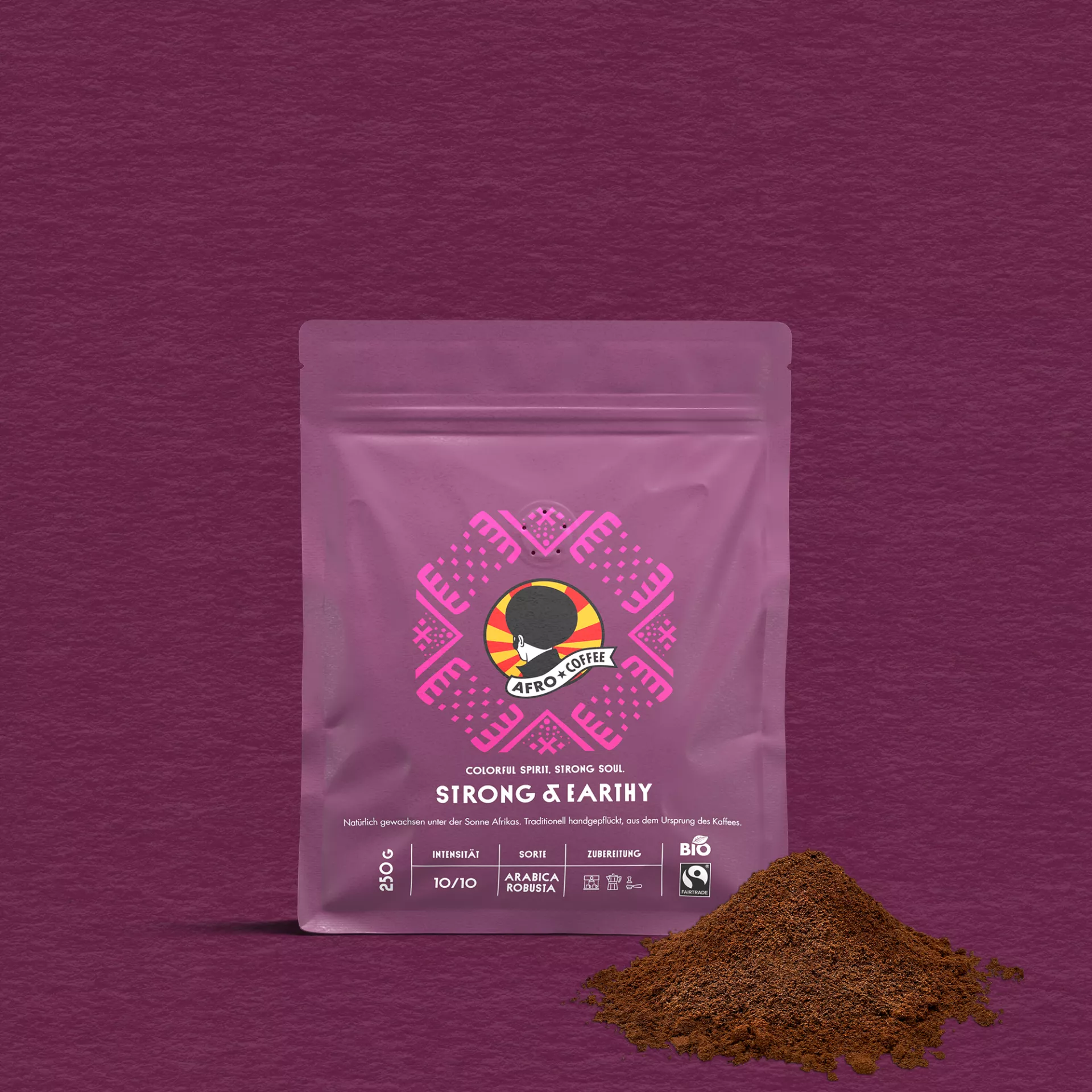 Strong & Earthy gemahlener Kaffee, Bio, Fairtrade 250g
