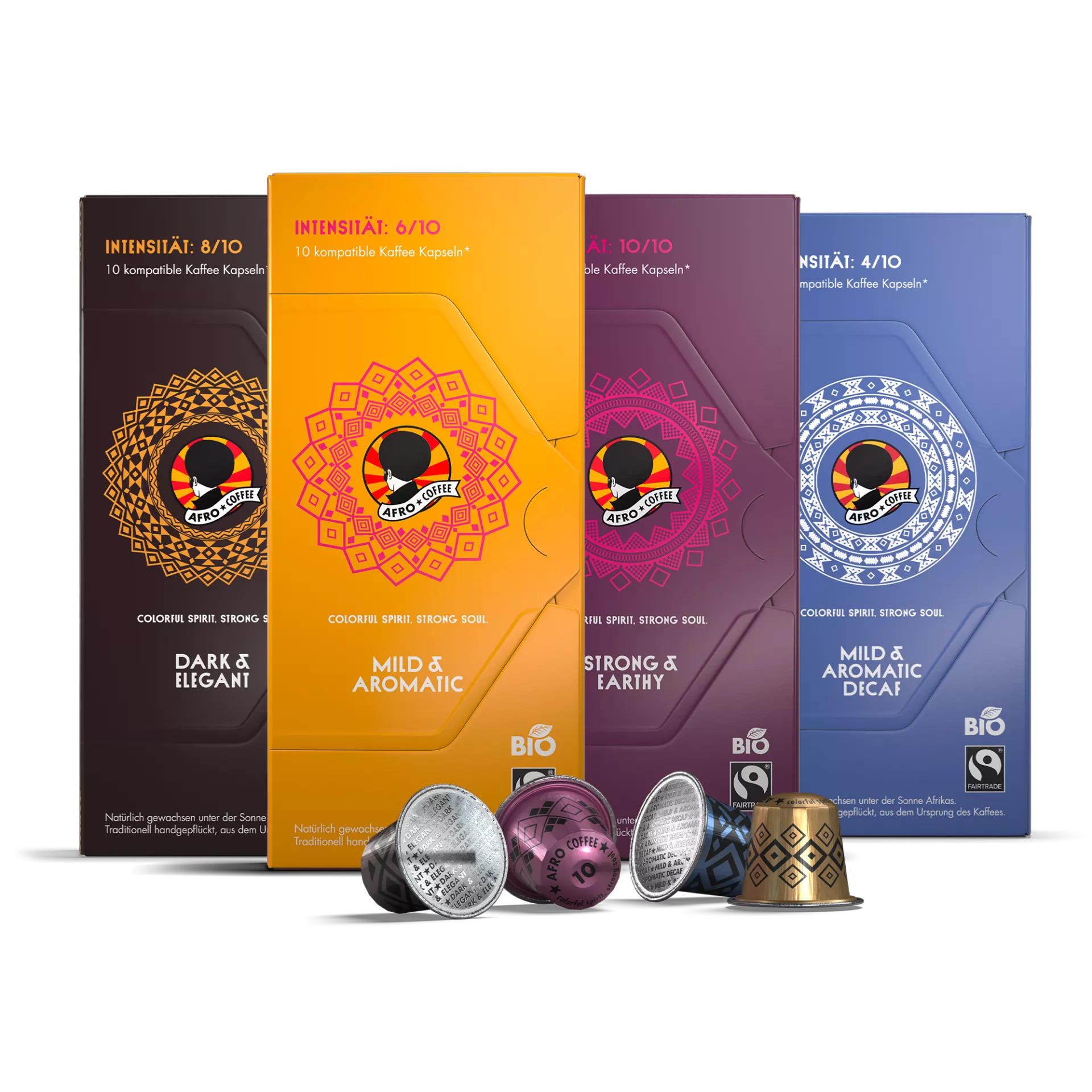 Probierset Kaffeekapsel mit Decaf, Bio, Fairtrade
