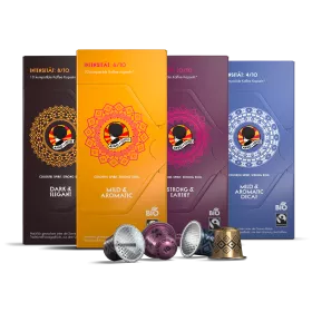 Trial set (inc. Decaf) of Organic, Fairtrade Coffee Capsules 40 pcs