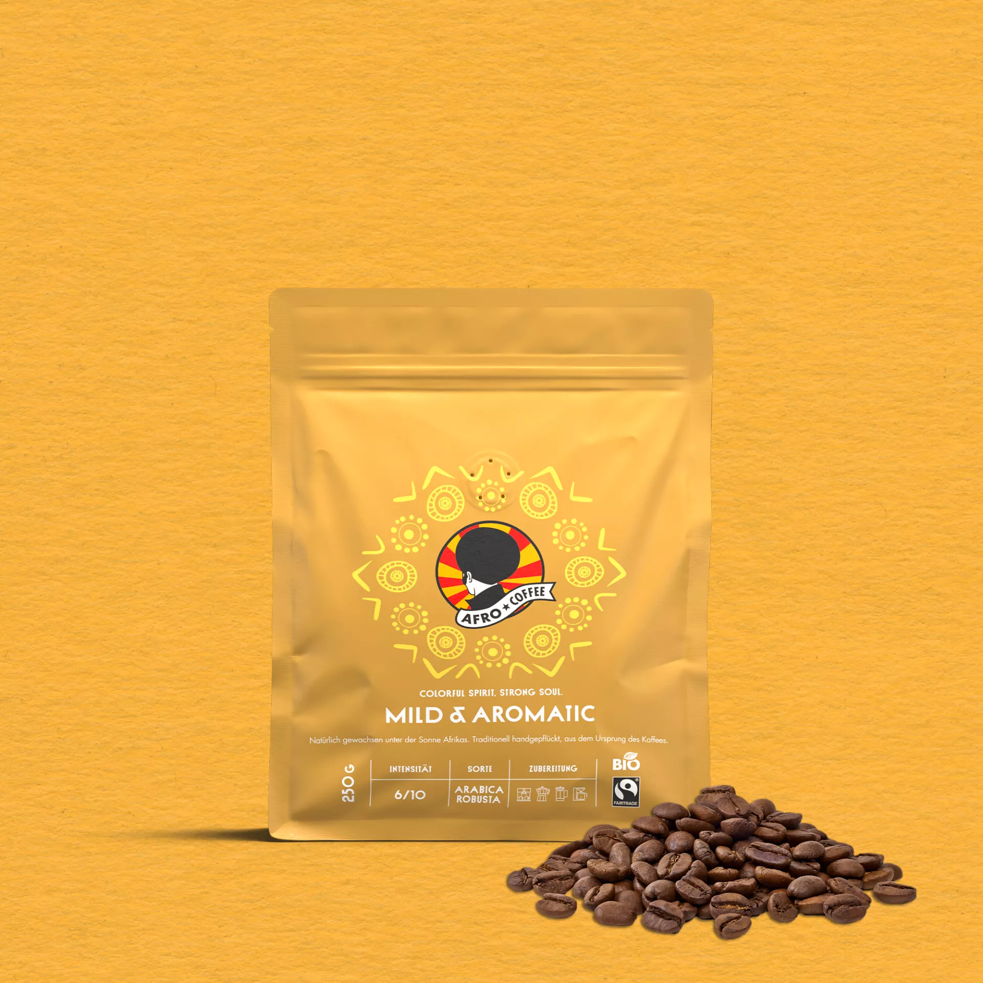 Mild & Aromatic Kaffeebohnen, Bio, Fairtrade 250g