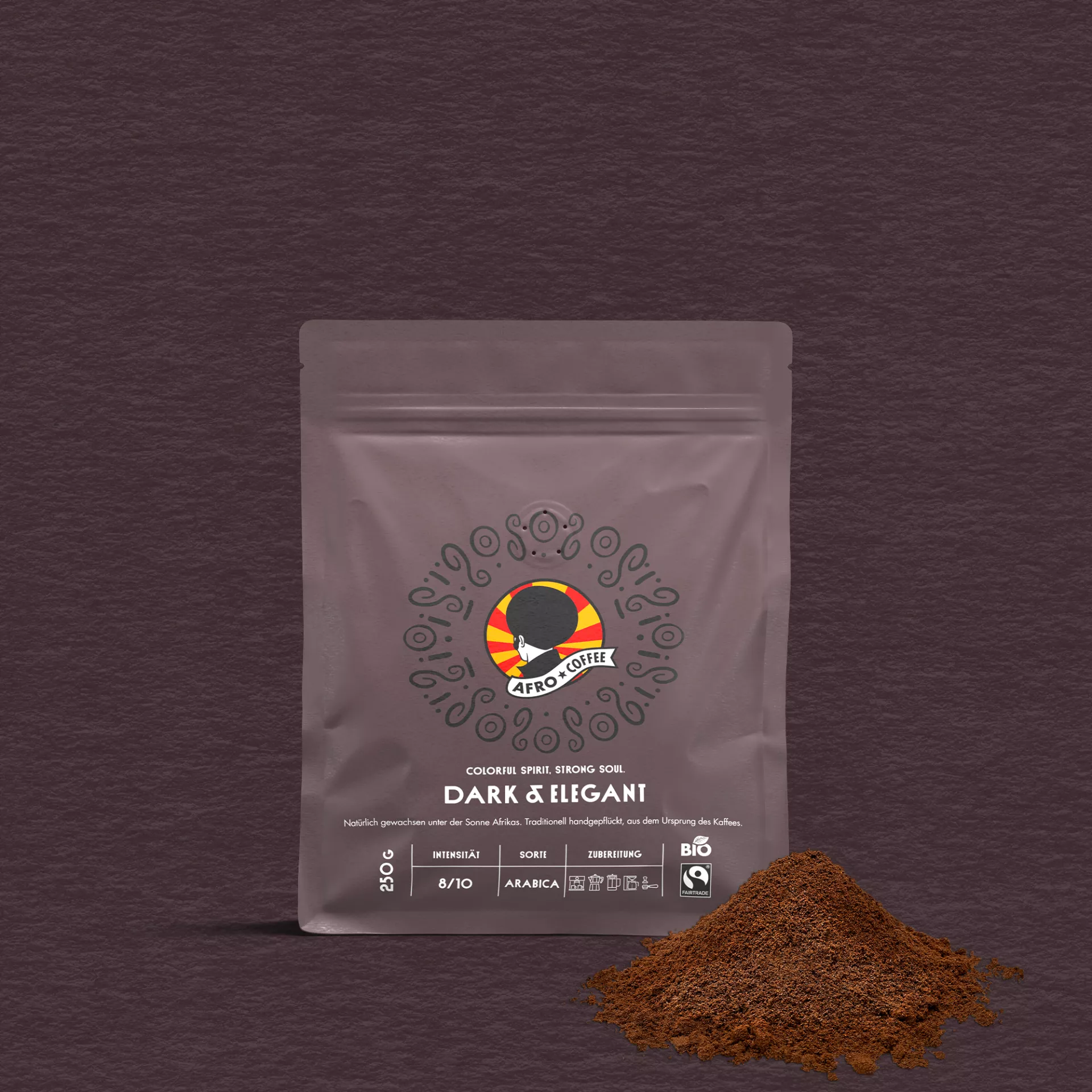 Dark & Elegant gemahlener Kaffee, Bio, Fairtrade 250g